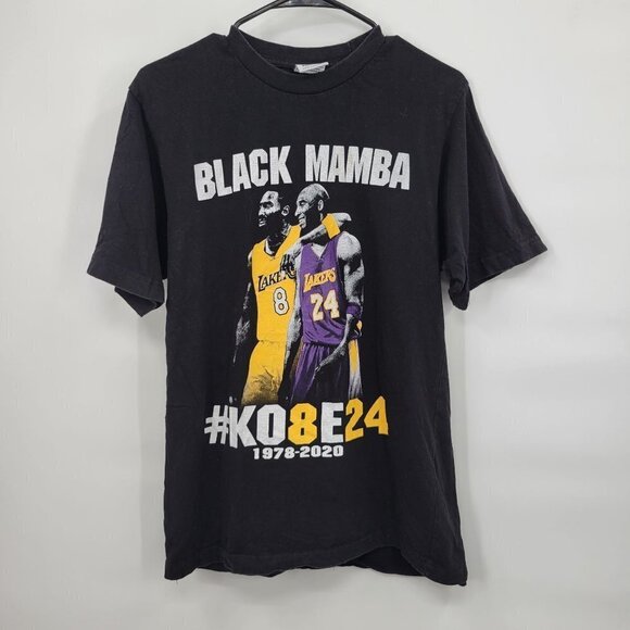 Pro Champ Kobe Bryant Black Mamba Graphic T-Shirt Cotton Crewneck Medium Mens - Picture 1 of 9